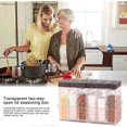 thumbnail image 5 of Transparent spice storage box, plastic spice jars with tray and double opening lid, 5 of 5