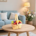 thumbnail image 4 of Wicker Storage Basket Handmade - Wooden Fruit Basket for Kitchen, Outdoor & Decor | Portable Weave Picnic Basket with Handle for Bread, Vegetables, Easter Photos, Camping & Parties, 4 of 5