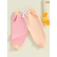thumbnail image 4 of Suealasg Little Boys Girls Sweartpants Contrast Color Drawstring Sports Pants 6M 1T 2T 3T 4T 5T Toddler Kids Boys Girls Casual Long Pants, 4 of 7