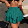 thumbnail image 2 of JYnXIANTI Womens Mini Skirts Casual Boho Ruffle Tiered Skirts Flowy Soft High Waisted Golf Tennis Skirts Summer Clothes, 2 of 7