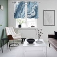 thumbnail image 4 of Blue Marble Kitchen Curtains Small Short 39 Inch Length, Abstract Ink Painting Art Modern Grommet Top Bedroom Living Room Curtains, Light Filtering Cafe Curtain Drapes 2 Panels Set 55''x39'', 4 of 9