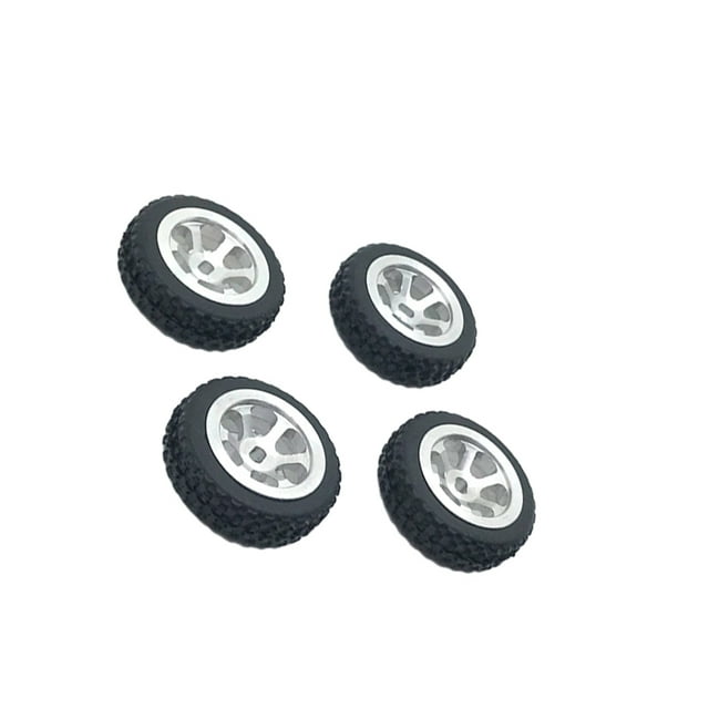 VONKY 4pcs RC Car Wheel Rim Tire Modification Parts For 1/28 Wltoys K969 RC Wheel Rim Tire RC Car Vehicle silver 1Set