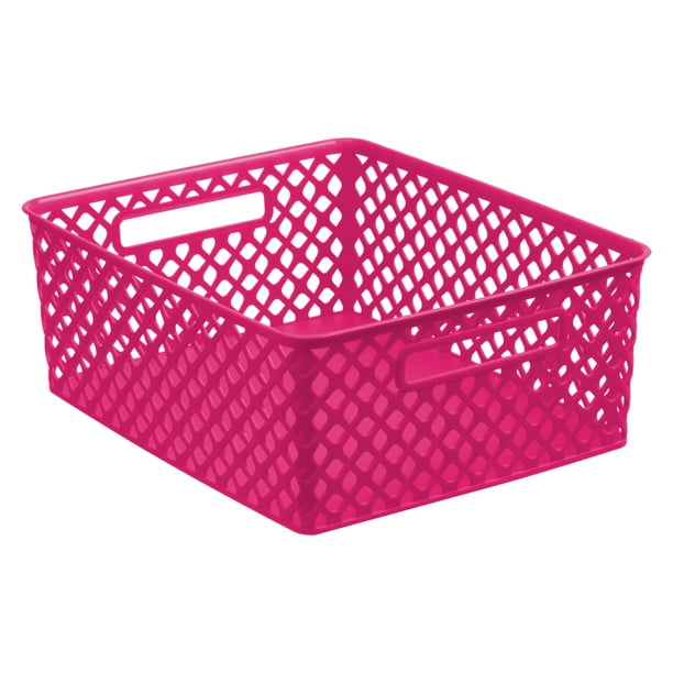 Mainstays Medium Deco Basket Pink