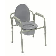 Commode with fixed arms, steel, adjustable height, x-wide, 2 each