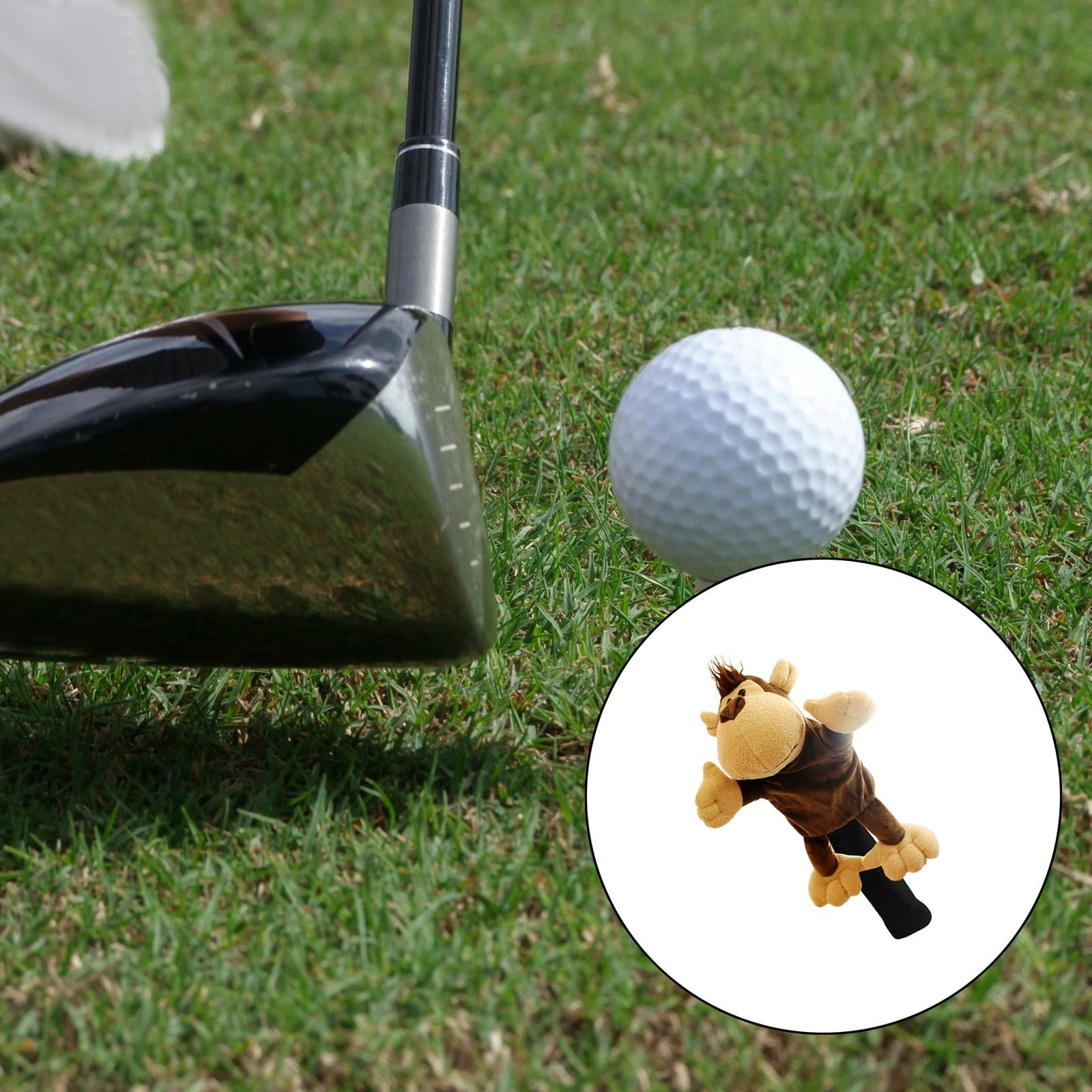 2Pcs Novelty Golf Club Headcover Cartoon Plush Animal Wood Driver Head Cover