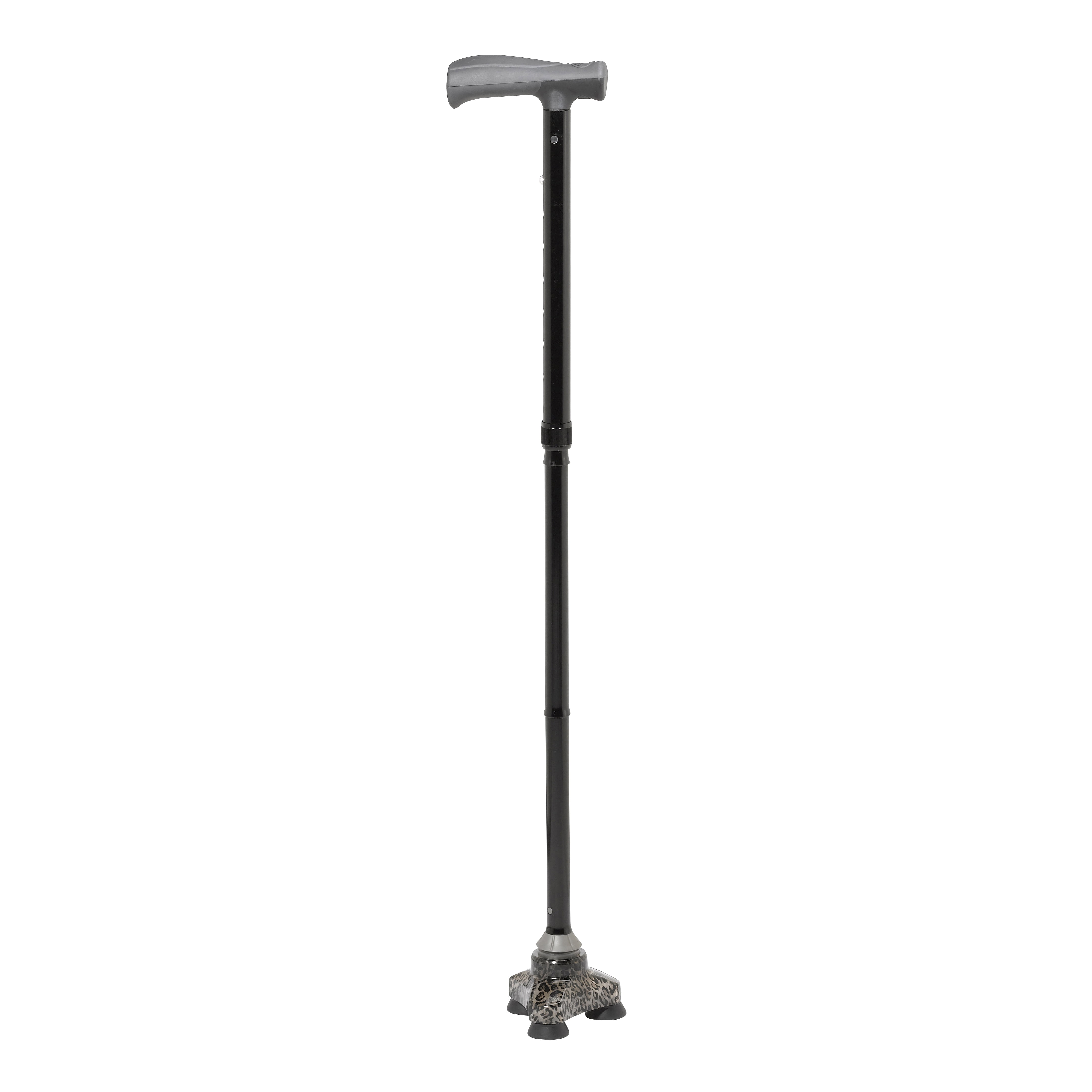 HurryCane HurryBright Folding Cane with T Handle, Leopard