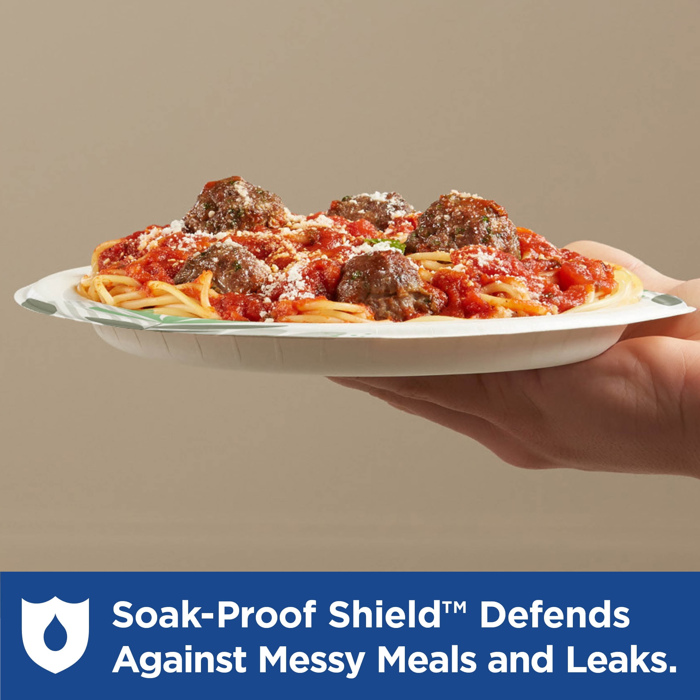 Dixie® 8 1/2" Medium-Weight Paper Plates By GP PRO (Georgia-Pacific), Pathways®, UX9PATH (Case), 1000 Count (125 Plates Per Pack, 8 Packs Per Case)