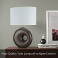 thumbnail image 6 of Aspen Creative 40136-02, Two Pack Set, 22" High Transitional Wood Table Lamp, Cream White with Off-White Metal Base and Hardback Empire Shaped Lamp Shade in White, 10" Wide, 6 of 6
