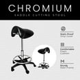 thumbnail image 4 of Chromium Professional Rotating Saddle Cutting Stool w/ Foam Cushions, Black, 4 of 8