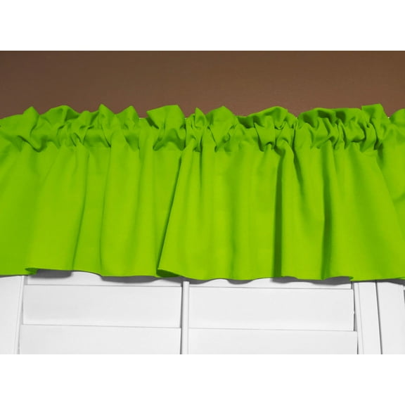 Solid Poplin Window Valance 58" Wide Lime Green