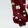 thumbnail image 4 of FRSASU Ladies' St. Patrick's Day Printed Elastic Waist Loose Casual Ankle Pants with Pockets Wine, 4 of 5