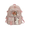 thumbnail image 2 of Sonducket escolar cómoda y espaciosa para mujer - de gran capacidad para mujer escolar Mochilas rosa con insignia colgante, 2 of 6
