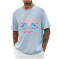 thumbnail image 1 of Camisas de Manga Larga para Hombres Imprimir Casual Cuello Redondo Blusa de Manga Corta, Camisas de Lino para Hombres, 1 of 8
