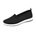 thumbnail image 2 of longantii Women's Orthopedic Knit Flat Loafers Breathable Mesh Round Toe Comfortable Slip On Walking Shoes Casual Lightweight Daily Footwear for Ladies Black, 2 of 4