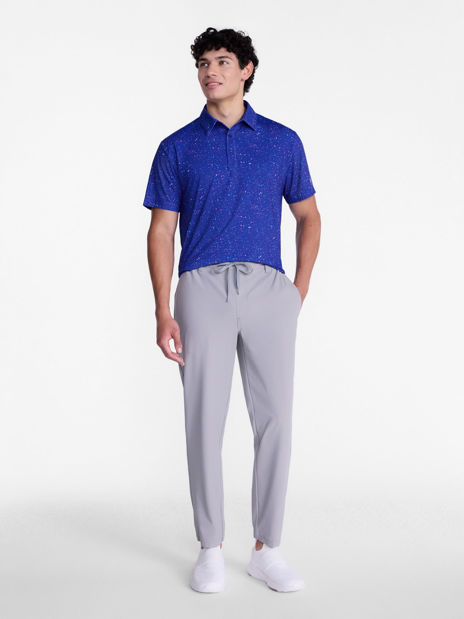 Birdie Bound Splatter Print Golf Polo Shirt, Men's Sizes XS-4XLT