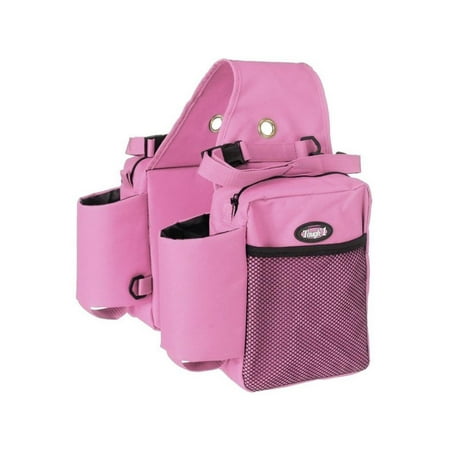 Nylon Water Bottle Gear Carrier Saddle Bag Pink Two Heavy Denier Bags 7 X 9 3 With Zipper Closure By Tough 1