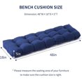 thumbnail image 2 of Outdoor Bench Cushion, 48x18x5 Inch, Waterproof Bench Cushion for Outdoor/Indoor Furniture, Tufted Patio Bench Seat Cushion, Fade Resistant Outdoor Cushions for Porch Swing Couch, Navy Blue, 2 of 7