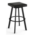 thumbnail image 1 of Amisco Sinclair 29.25" Faux Leather Swivel Bar Stool in Black, 1 of 3
