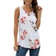 thumbnail image 5 of Chaleco de mujer Boho sin mangas sin mangas con estampado floral camiseta con cuello en V, blanco, S sidaley AP002566-01, 5 of 7