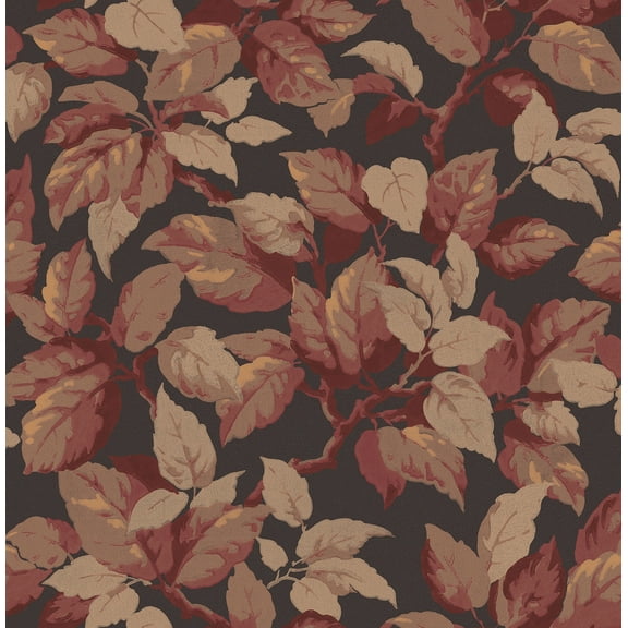 Advantage Canopy Burgundy Leaf Wallpaper