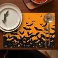 thumbnail image 5 of Halloween Bat Silhouette Pattern Summer Placemats Table Placemats Set Of 4-Linen Kitchen Washable Placemats Table Mats 11.8"x17.7" Non-Slip Heat Resistant, 5 of 6