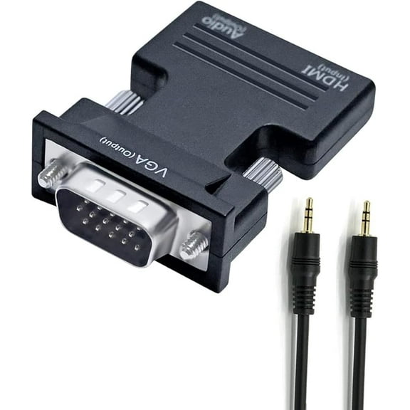 HDMI Female to VGA Male Converter with Audio Adapter Support 1080P Signal Output