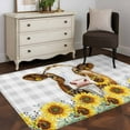 thumbnail image 4 of Area Rugs for Living Room 4x6 Ft, Farmhouse Cow Non Slip Area Rugs for Kitchen Bedroom Entryway, Vintage Country Sunflower Gray Plaid Washable Carpet Runner Rug Floor Mats for Bedroom Home Decor, 4 of 9