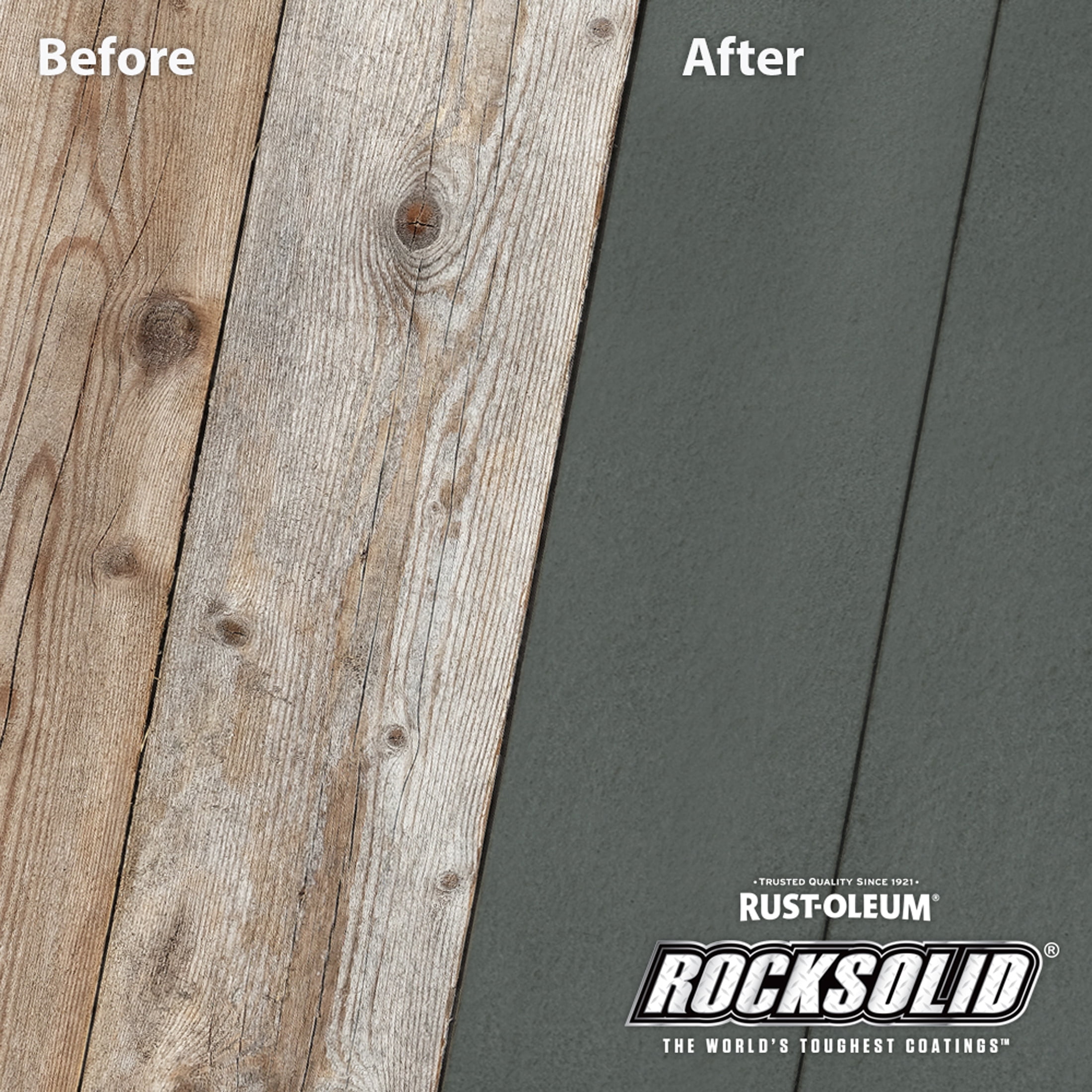 Pewter, Rust-Oleum RockSolid 6X Exterior Wood Deck Coat-319651T, Gallon