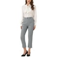 thumbnail image 3 of INSPIRE CHIC Women's High Waist Elastic Back Office Work Ankle Pants for Formal and Casual Occasions XS Black, 3 of 9