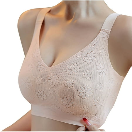 Kaemgyyd Womens Breathable Bra Plus Size No Underwire Push up Bralette Print Adjustable Strap Full Coverage Bra for Large Bust