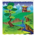 thumbnail image 3 of Ambesonne Tibetan Shower Curtain, Cartoon Chinese Forest, 69"Wx84"L, Multicolor, 3 of 3