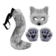 thumbnail image 5 of Conjunto de disfraz de cosplay para Halloween, ropa decorativa de felpa suave con máscara y guantes. Gris profundo, 5 of 9