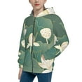 thumbnail image 2 of Naloa Lotus Golden Line Teenage Zipper Hoodie, Long Sleeve Zip Up Hoodies Casual Jackets Tops for 7-12 Years-Small, 2 of 6