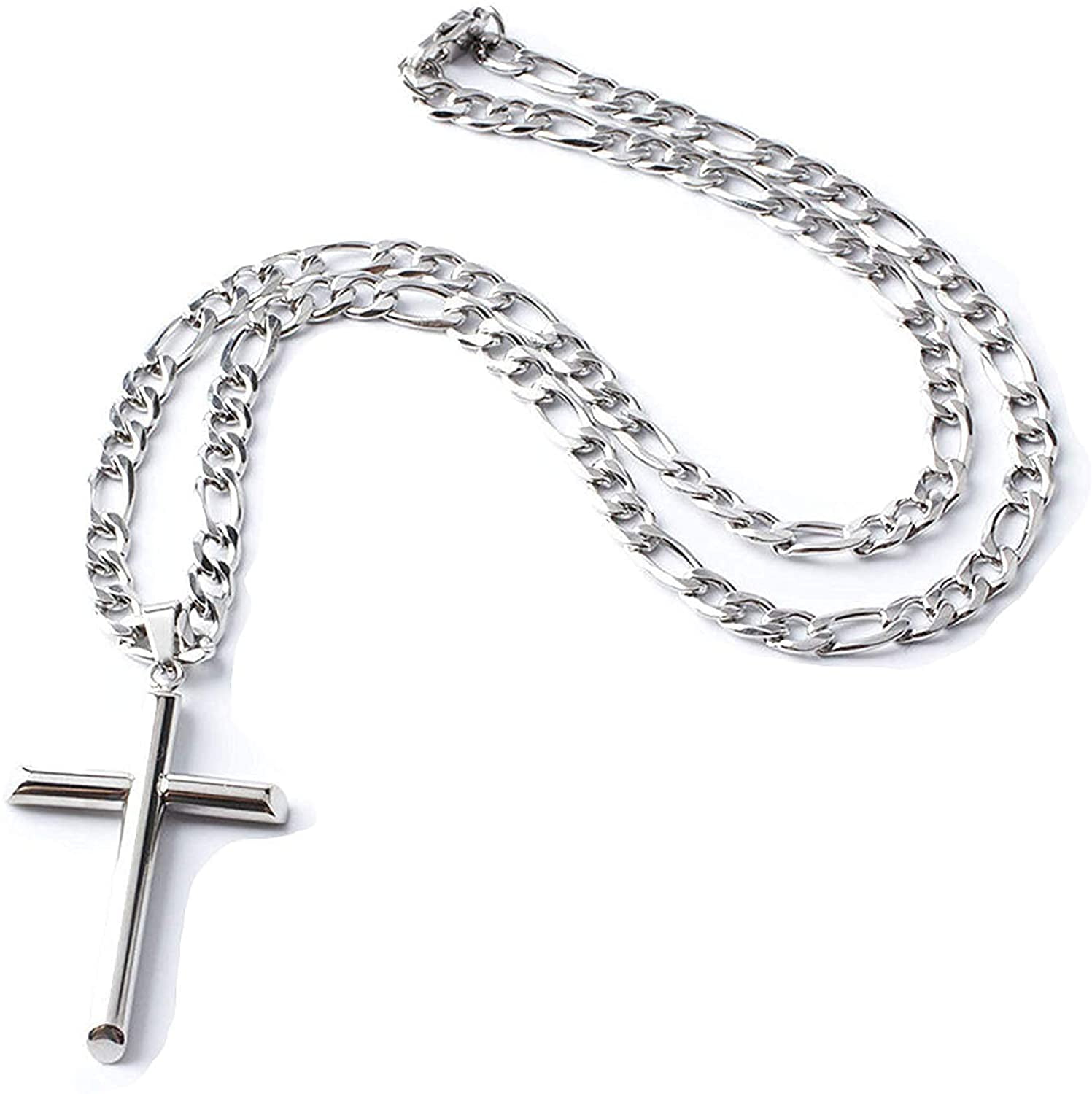 24K Gold Chain Style Cross Pendant Necklace Solid Clasp for Men,Women,Teens Thin for Charms Miami Cuban Link Diamond Cut
