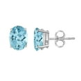 thumbnail image 2 of Mauli Jewels Ear Rings for Women 1.3 Carat 7x5 Oval Shape Aquamarine Carat 14k White Gold 4-prong, 2 of 5
