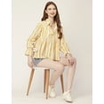 thumbnail image 5 of Moomaya Printed Pleated Tops For Women, Long Sleeves Summer Top, Designer Collar Shirt, 5 of 8