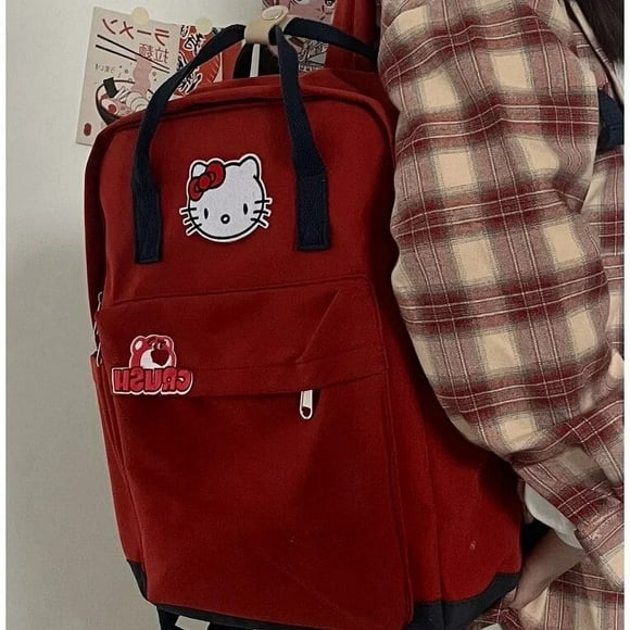 Sanrio Y2K Student Schoolbag Female Commuter Class Backpack Hello Kitty Portable Backpack School Backpack for College Students General