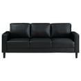 thumbnail image 2 of Rumi Sofa, Black Faux Leather, Modern Track Arms, Foam Cushions, 77 Inch, 2 of 2