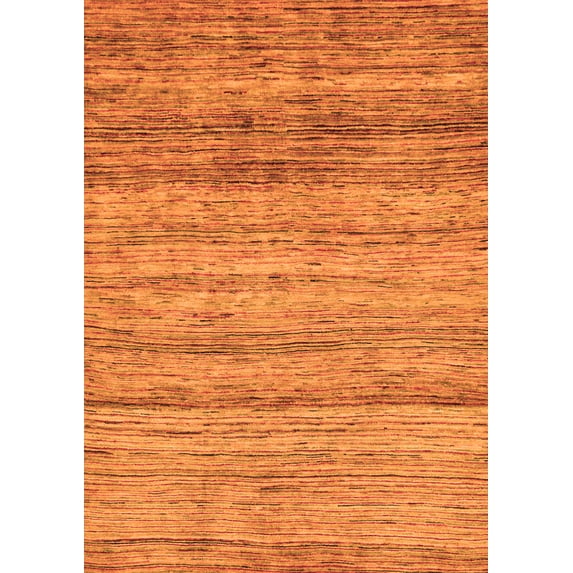 Ahgly Company Indoor Rectangle Abstract Orange Modern Area Rugs, 8' x 10'