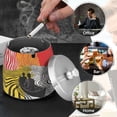 thumbnail image 4 of Yayeee Ashtray with Lid for Cigarette Smokeless Stainless Steel Home Ash Holder, Abstract Boat, 4 of 7