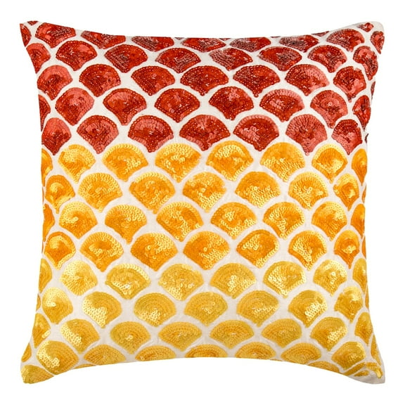 Pillow Cover, Ivory Pillow Cover For Couch 16x16 inch (40x40 cm), Silk Designer Pillow Covers, Ombre, Modern Decorative Throw Pillow Covers Halloween Decorations - Rising Sun