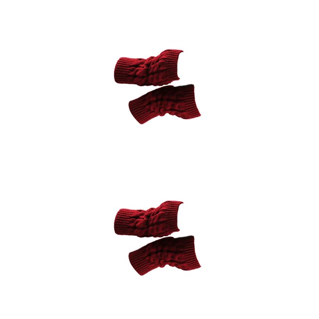 ZLight 1 Pair Fingerless Mittens Fashionable Simple Knitting Craft Clothes Accessory for Decoration Keeping-warm Wear Wine red 2Set