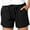 black, variant on Women Summer Loose Shorts Casual Drawstring Elastic Waist Solid Color Female Casual Shorts Beach Wear Жаночыя шорты (black,2XL)