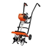 Tiller Cultivator, 31cc 4-Stroke Garden Cultivator, Tiller with 4 Steel Adjustable Front Tines for Lawn, Garden & Field Cultivation