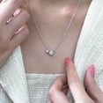 thumbnail image 3 of JeenMata April Birthstone Pendant Two Stones Necklace - in White Gold Plating Over Silver, 3 of 6