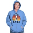thumbnail image 3 of Aliens Exist UFO Beam Cool Believers Zip Up Hoodie Men's Women's Brisco Brands 2X, 3 of 6