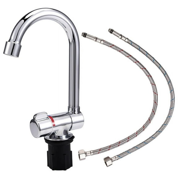 Foldable RV Faucet Universal for Car Caravan RV 360° Rotation Cold & Hot Water Mixer Water Tap,1/2