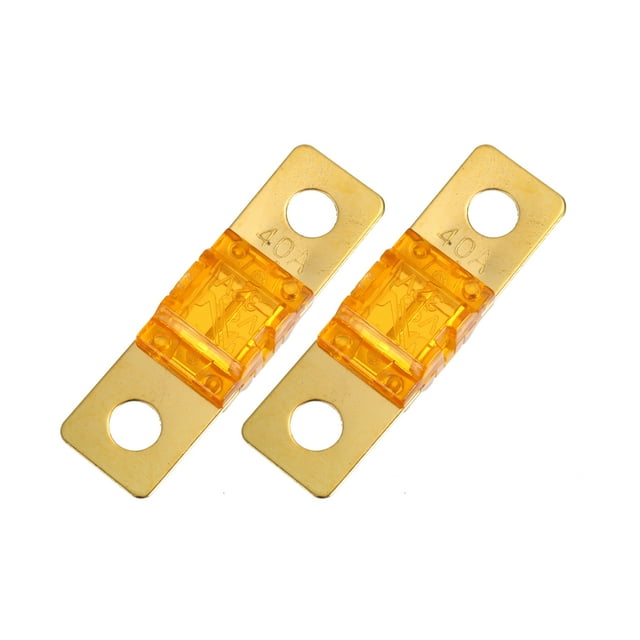 Unique Bargains 2pcs 40AMP 32V Bolt on AMI Fuse for Automotive Marine Audio Video System Orange Gold Tone