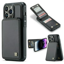 for iPhone 13 Pro Max Case with Card Holder, for iPhone 13 Pro Max Wallet Case with RFID Blocking, Magnetic Closure Back Card Holder Kickstand Premium PU Leather Durable Shockproof Case,Black