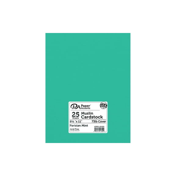 Cdstk Textured 8.5x11 73lb 25pc Pk Parisian Mint